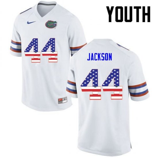 Youth Florida Gators #44 Rayshad Jackson NCAA Nike White USA Flag Fashion Authentic Stitched College Football Jersey PBL4162SS